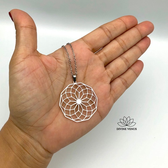 Seed of Life Sacred Geometry Necklace - Picture 2 of 10